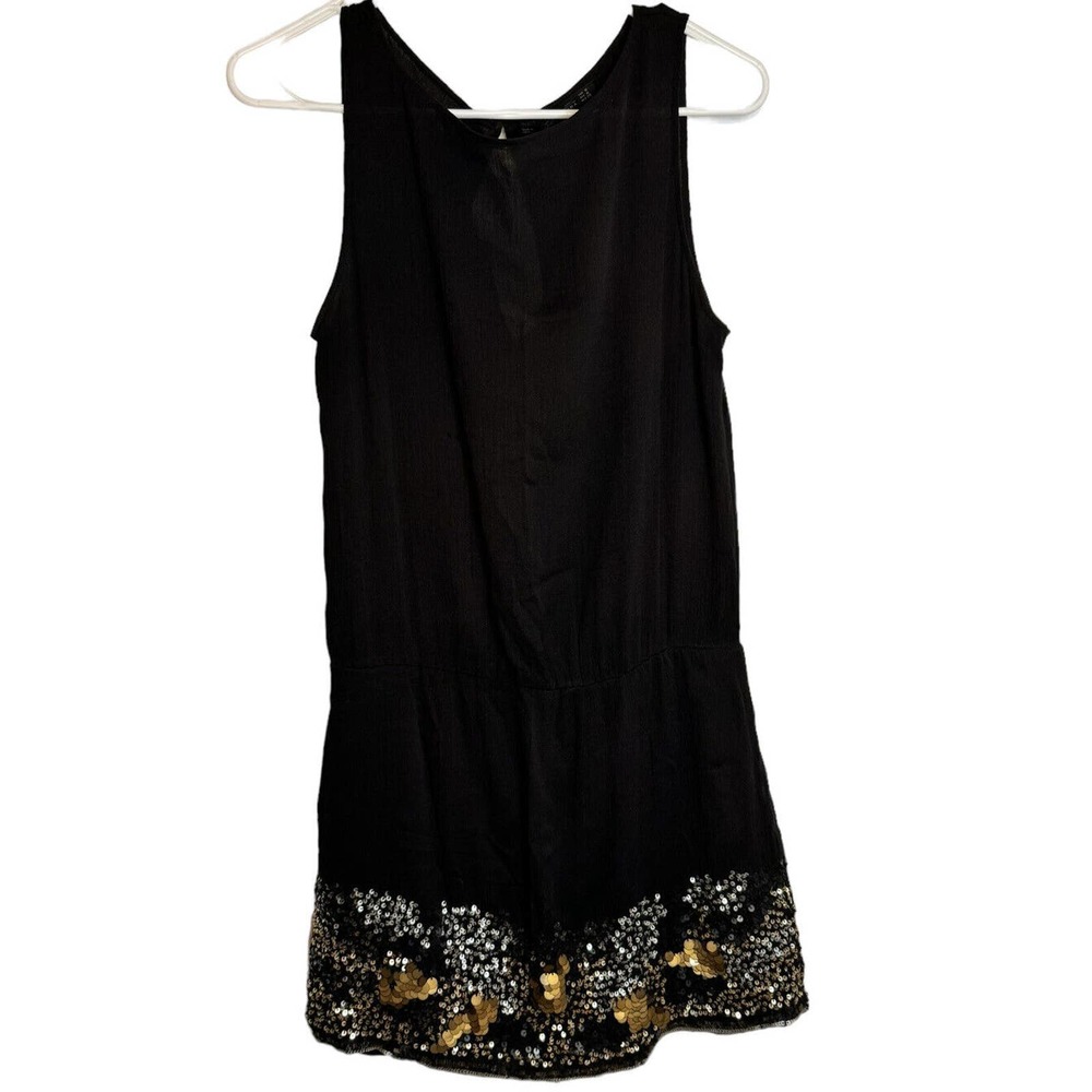 Zara Trafaluc Women's Textured Black Mini Sequin Dress‎ Sleeveless Size Medium - Picture 2 of 4